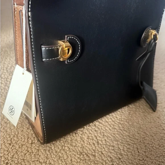 Tory Burch Lee Radziwill Small Elegant Black Handbag 👜 NWT - Picture 6 of 11
